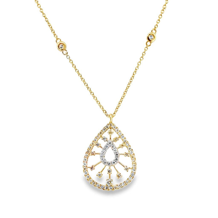 0.65 CTW Diamond Pendant Necklace in 14K Yellow Gold