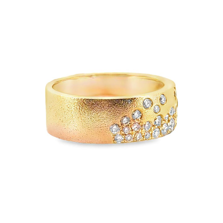 0.87 CT Diamond Wide Band, 14K Yellow Gold