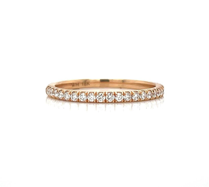 0.31 CTW Round Diamond 18K Rose Gold Petite Pave Wedding Band