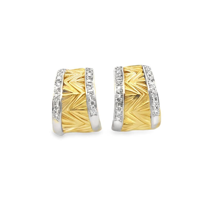 Sal Praschnik 0.54 CTW Diamond 18K Yellow Gold Unity Hoop Earrings