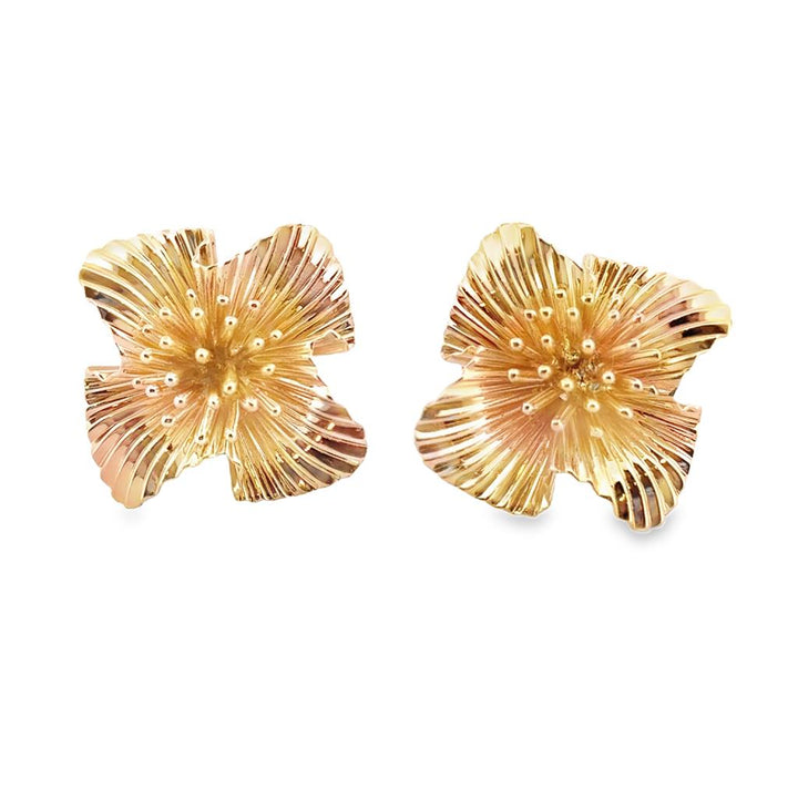 Tiffany & Co. Floral Clip-On Earrings in 14K Yellow Gold