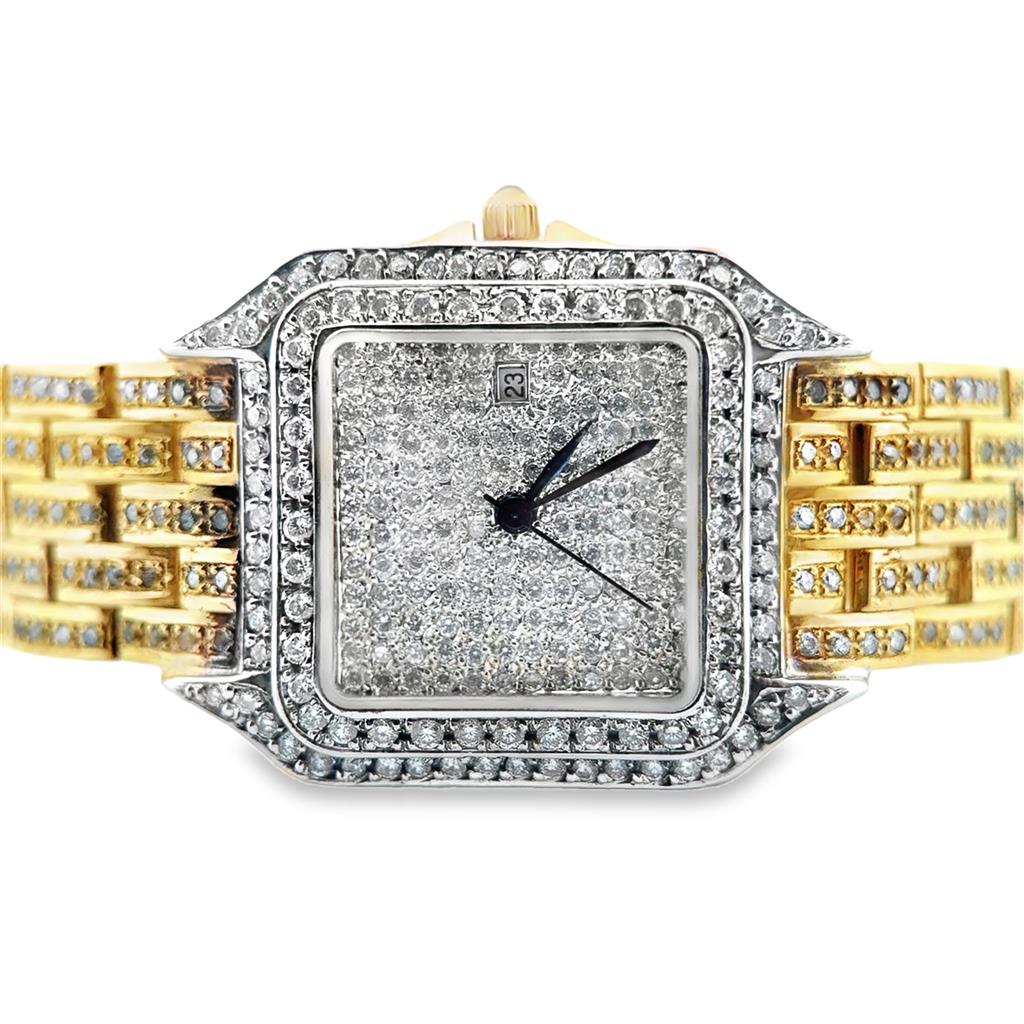 Geneve 18K Yellow Gold Ladies Preowned Watch with 3.50 CTW Round Diamonds