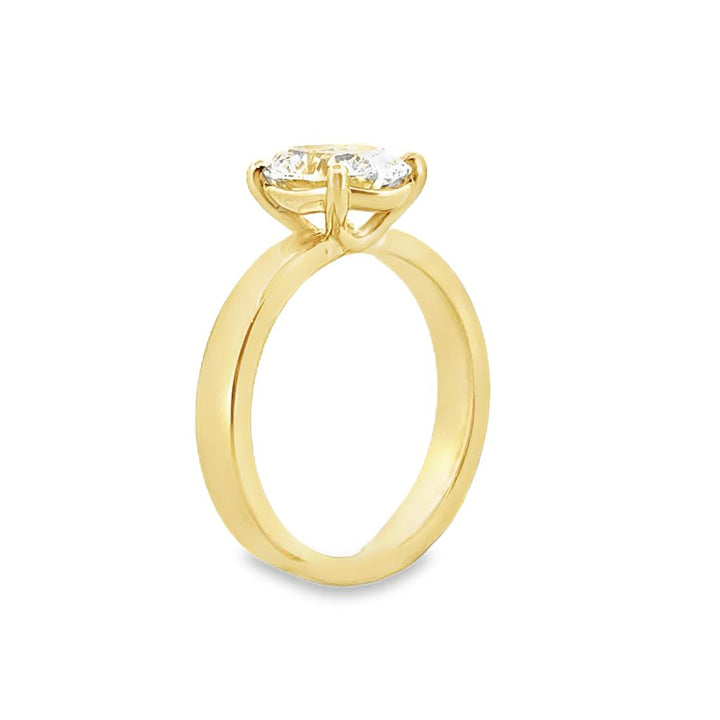 2.03 CT Oval Lab-Grown Diamond Engagement Ring 14K Yellow Gold