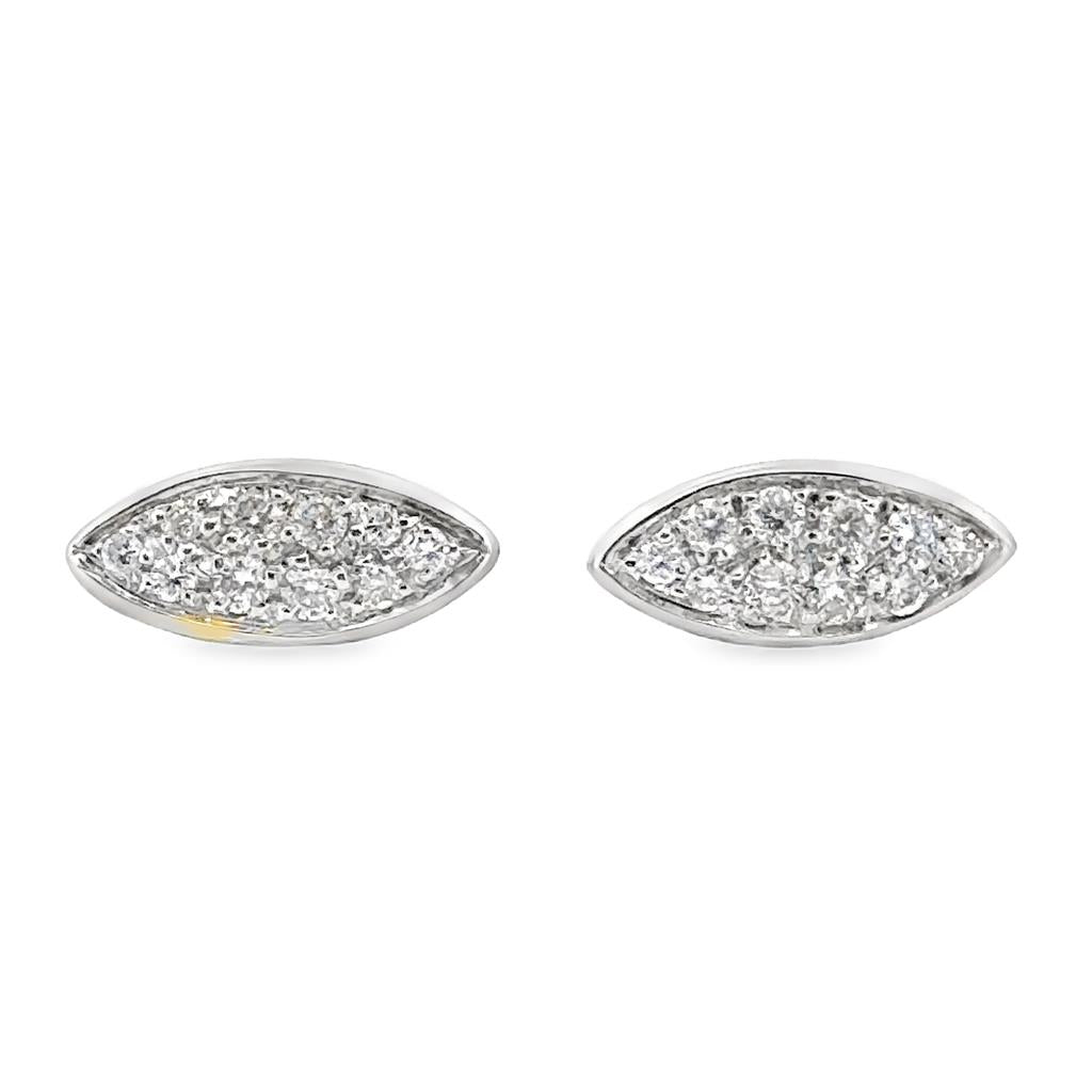 0.20 CTW Diamond Pave Marquise Stud Earrings