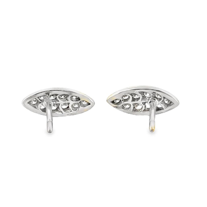 0.20 CTW Diamond Pave Marquise Stud Earrings