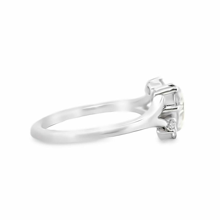 0.89 CT Marquise Diamond and 0.15 CTW Round Diamond 18K White Gold Ring