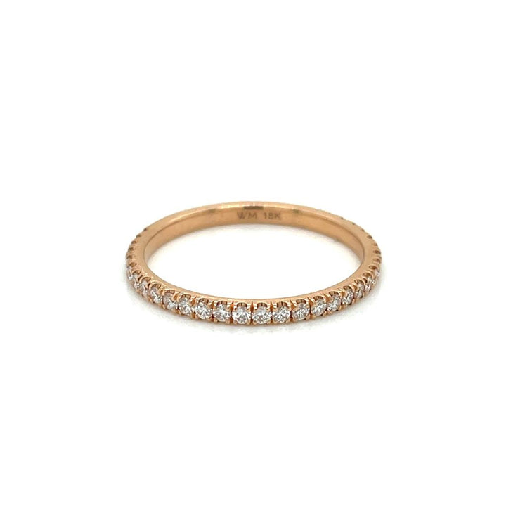 0.31 CTW Round Diamond 18K Rose Gold Petite Pave Wedding Band