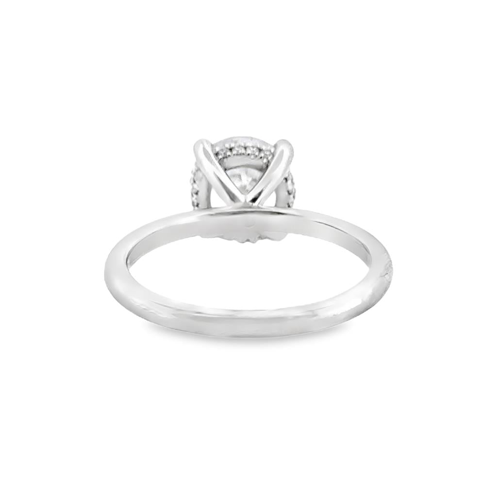 Hidden Halo Semi-Mount Diamond Platinum Engagement Ring