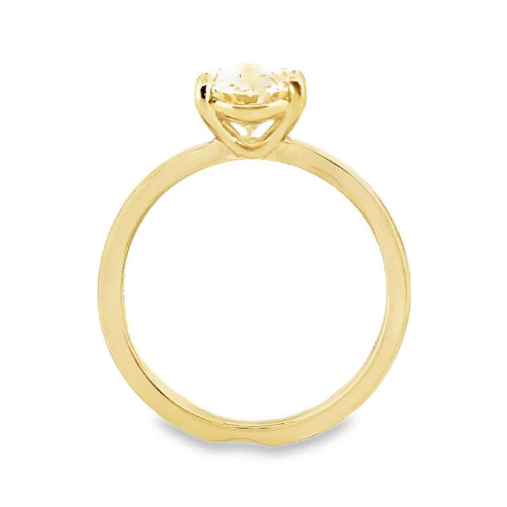 2.03 CT Oval Lab-Grown Diamond Engagement Ring 14K Yellow Gold