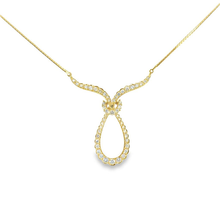 1.00 CTW Diamond Necklace – 14K Yellow Gold, 16" with 1 3/4" Pendant