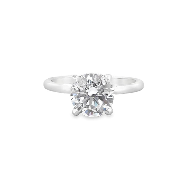 Hidden Halo Semi-Mount Diamond Platinum Engagement Ring