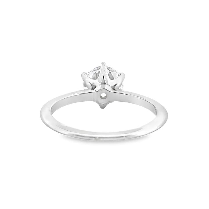 Classic Six Prong Semi-Mount 18K White Gold Engagement Ring Setting