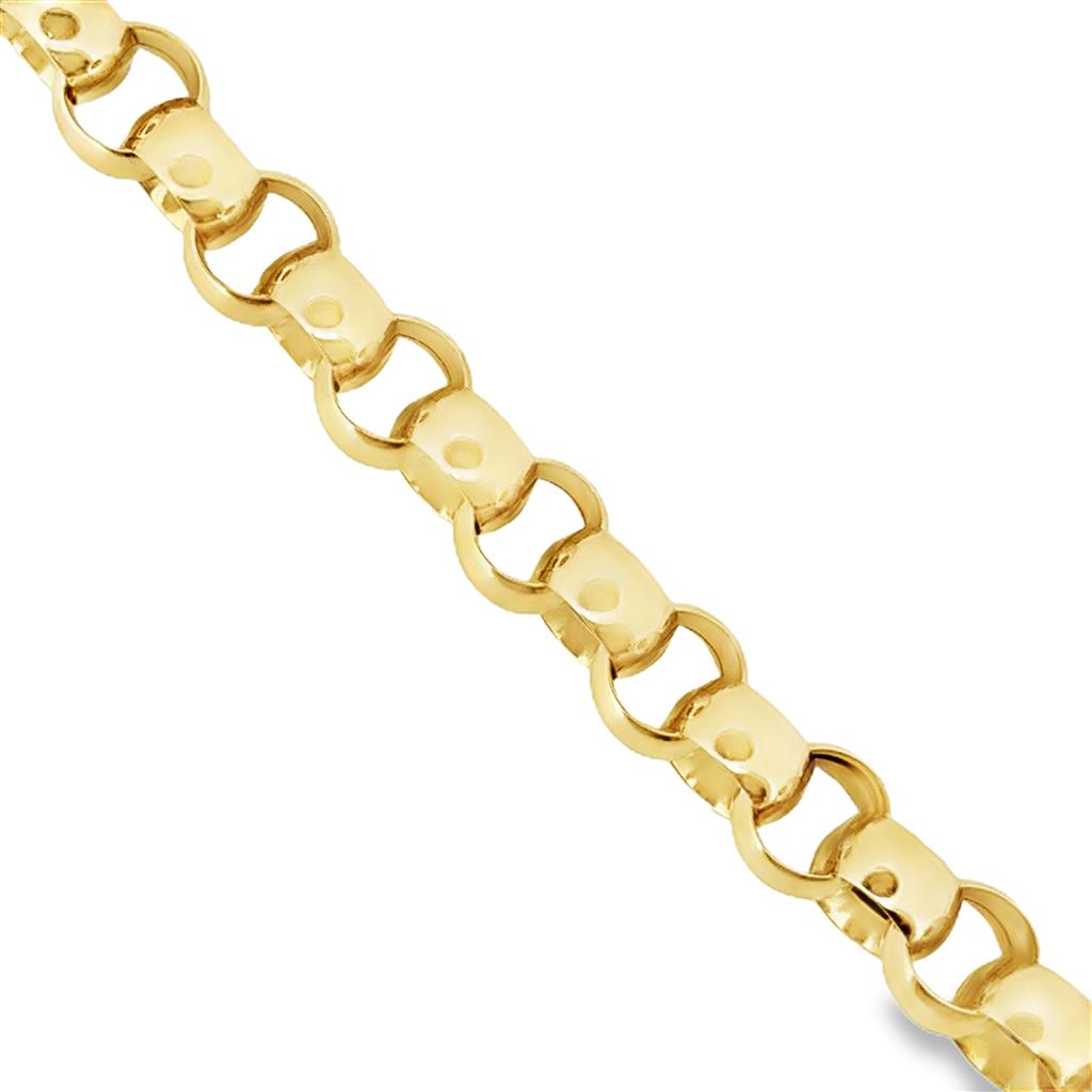 14K Yellow Gold Large Rolo Link Bracelet, 11.5mm