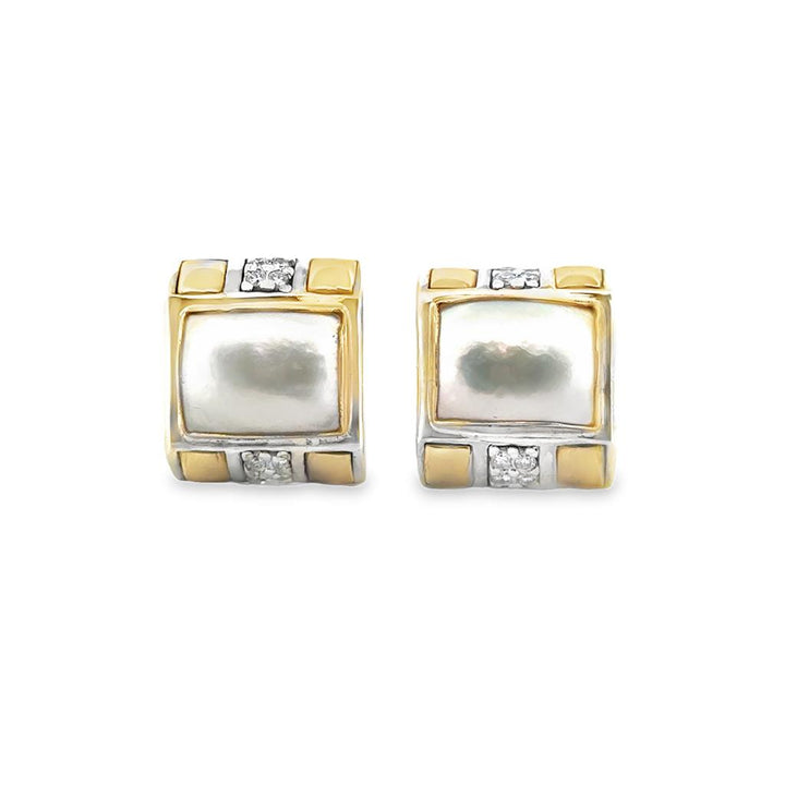 0.24 CTW Diamond 14K Yellow Gold and Sterling Silver Earrings – Leverbacks, 15mm Wide