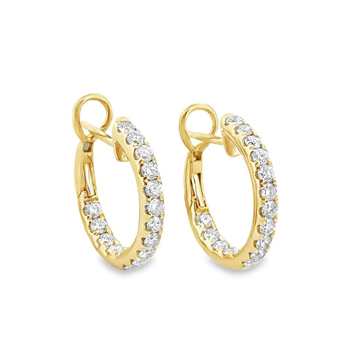 1.23 CTW Diamond Inside-Out Hoops – 14K Yellow Gold, 18mm