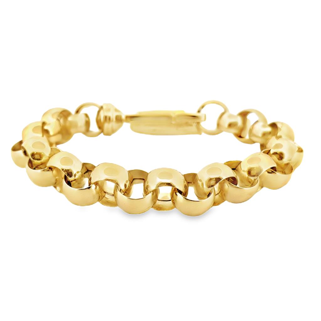 14K Yellow Gold Large Rolo Link Bracelet, 11.5mm