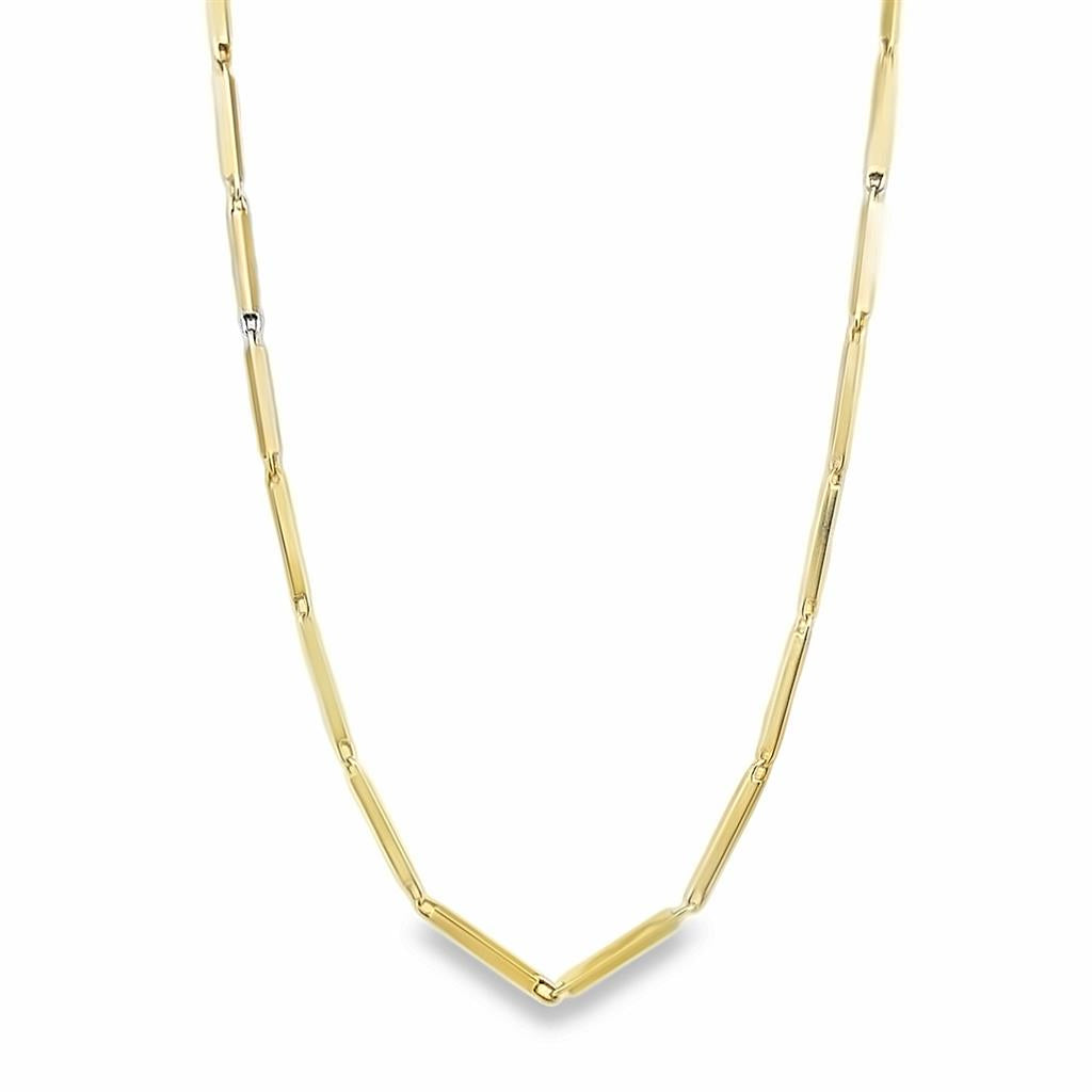 14K Yellow Gold Minimalist Bar Link Necklace