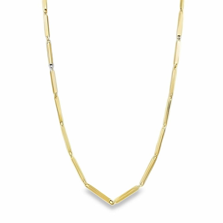 14K Yellow Gold Minimalist Bar Link Necklace