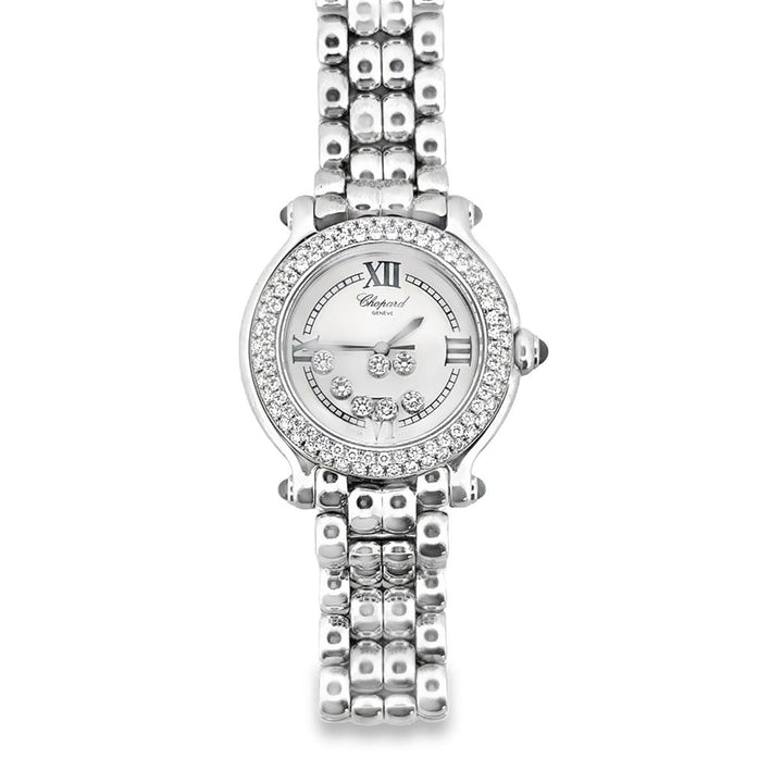 Chopard "Happy Sport" Ladies Watch with 7 Floating Diamonds (32mm Quartz)