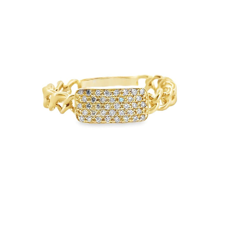 0.14 CTW Diamond Pavé Chain Band, 14K Yellow Gold