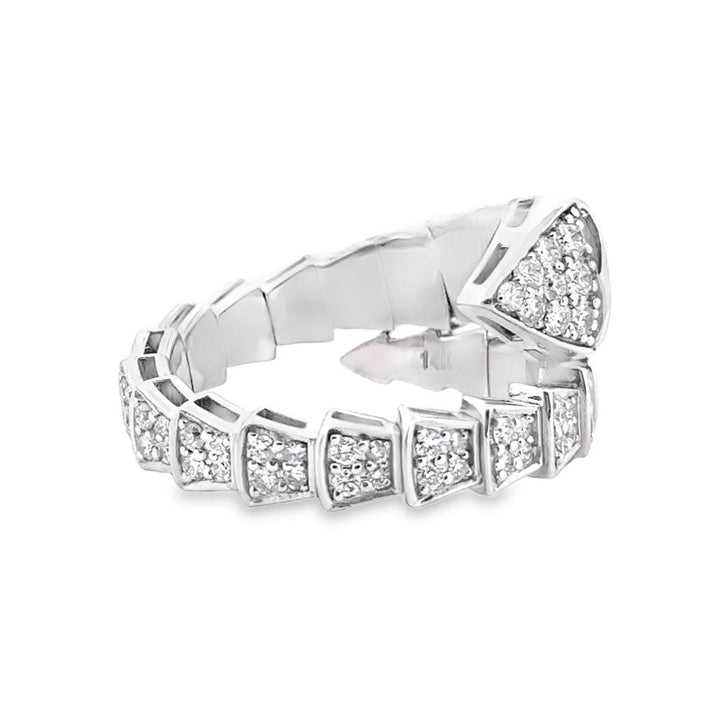 1.13 CTW Diamond Wrap Ring in 14K White Gold