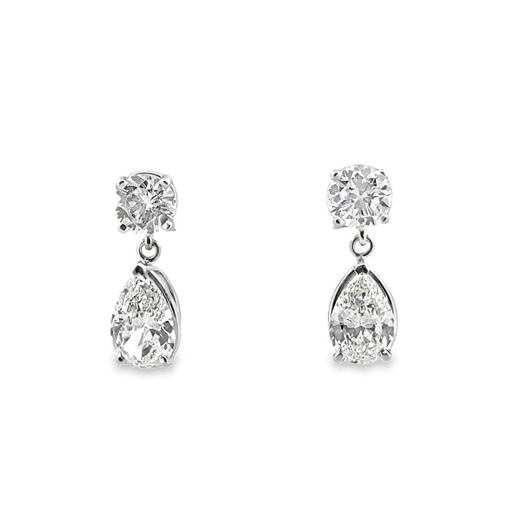 2.53 CTW Diamond Drop Earrings in 14K White Gold