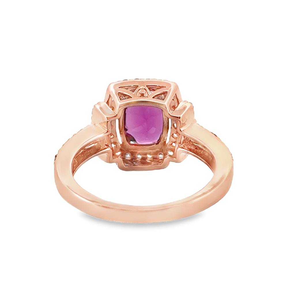 0.85 CT Rhodolite Garnet & 0.25 CTW Diamond Ring in 14K Rose Gold