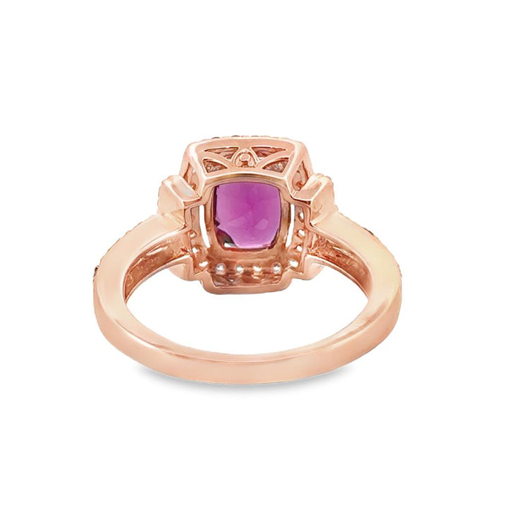 0.85 CT Rhodolite Garnet & 0.25 CTW Diamond Ring in 14K Rose Gold