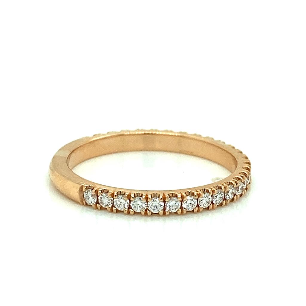 0.44 CTW Round Diamonds 18K Rose Gold Wedding Band