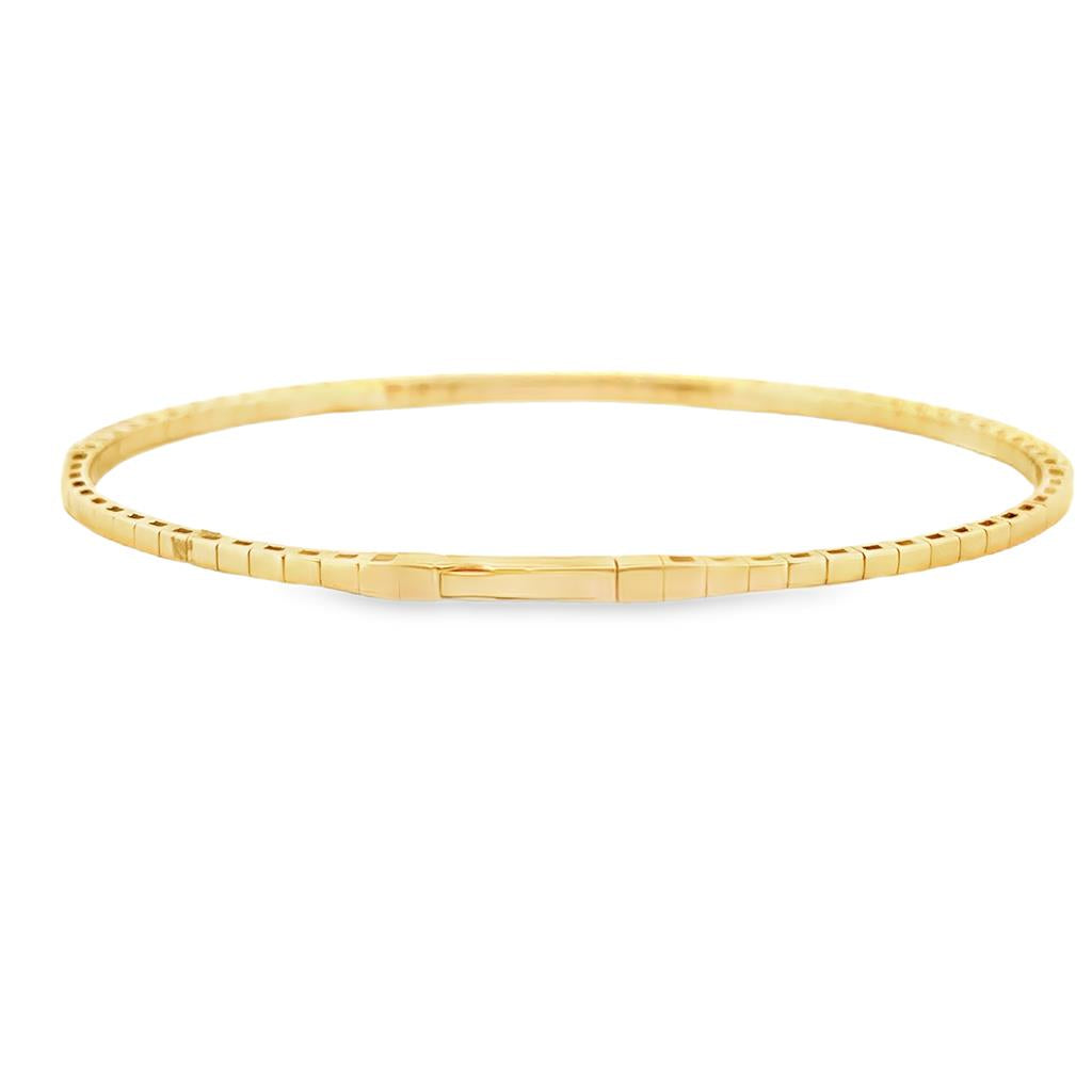 0.92 CTW Flexible Diamond Bangle Bracelet, 14K Yellow Gold