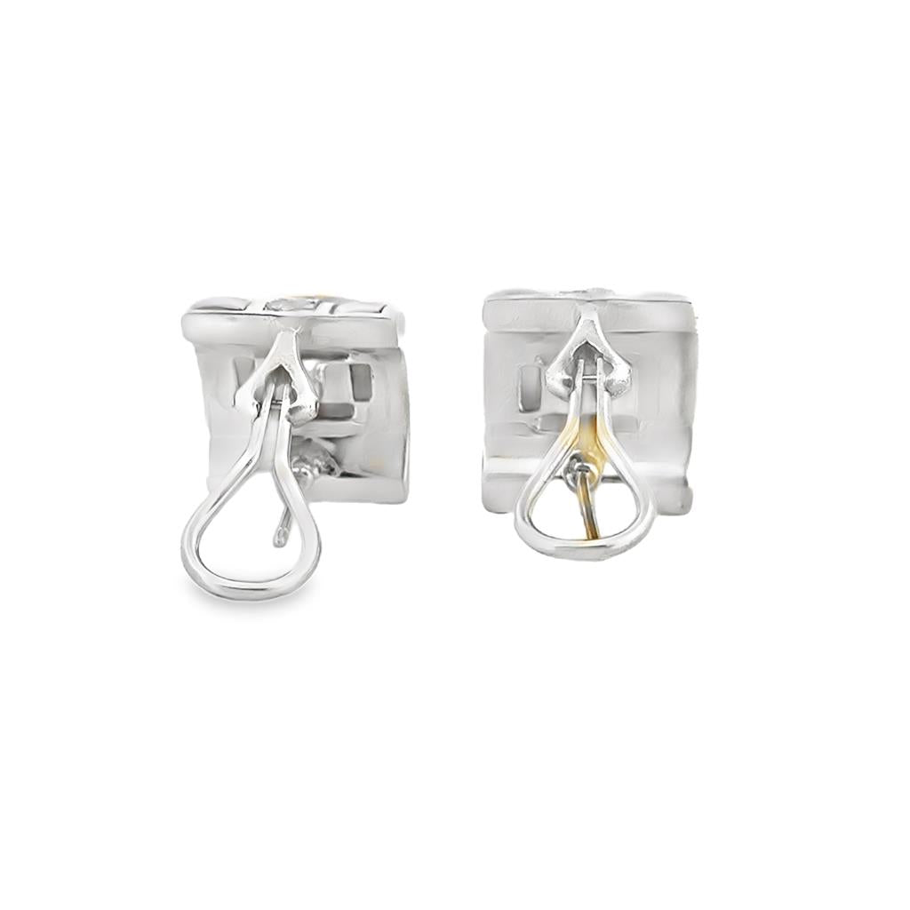 0.24 CTW Diamond 14K Yellow Gold and Sterling Silver Earrings – Leverbacks, 15mm Wide