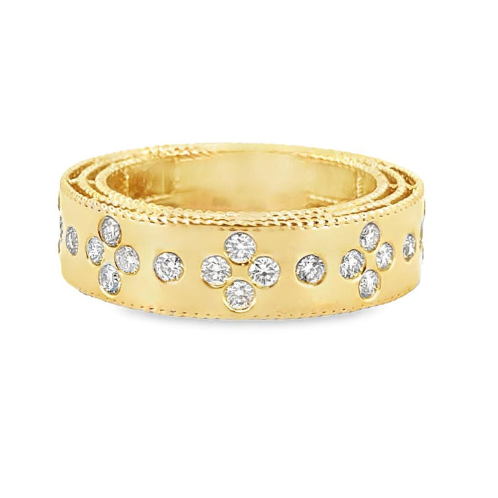 0.60 CTW Diamond Wide Band, 14K Yellow Gold