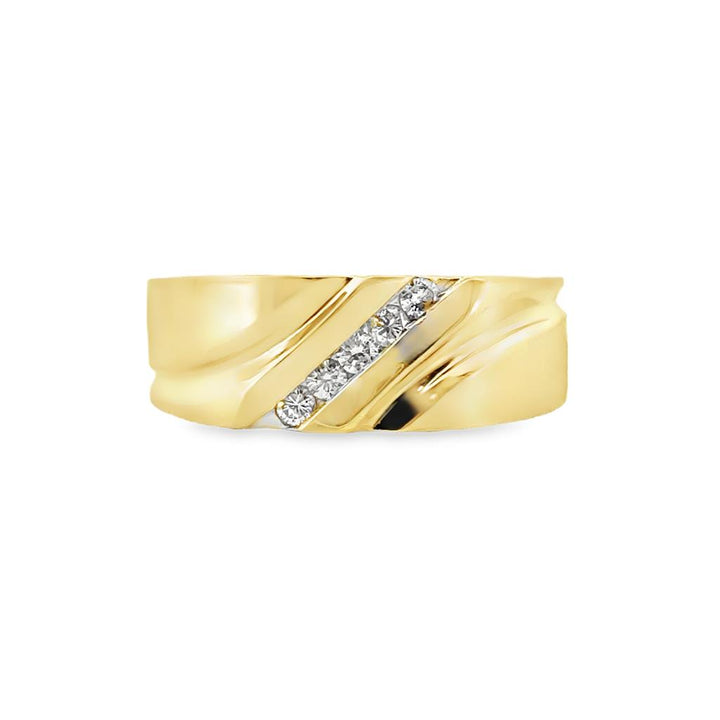 0.15 CTW Diamond Men's Band in 14K Yellow Gold – 8mm