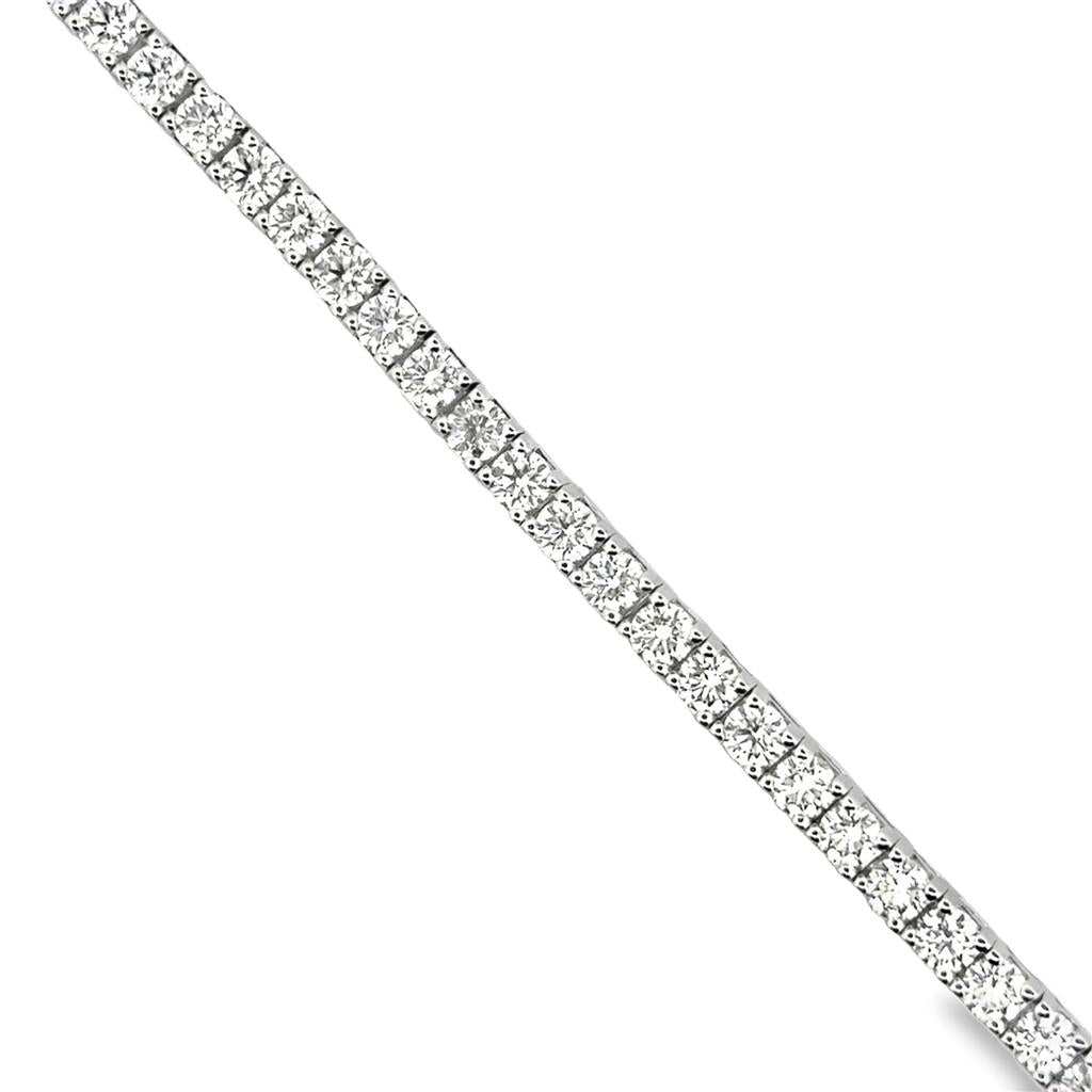 12.31 CTW Diamond Tennis Bracelet 14K White Gold – VS Clarity, F Color, 7"