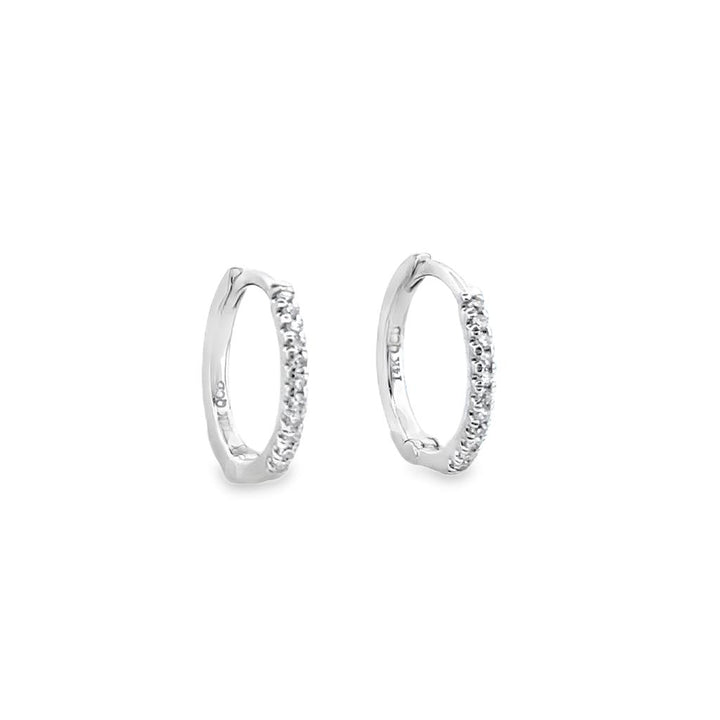 0.09 CTW Round Diamond 14K White Gold 12mm Earrings