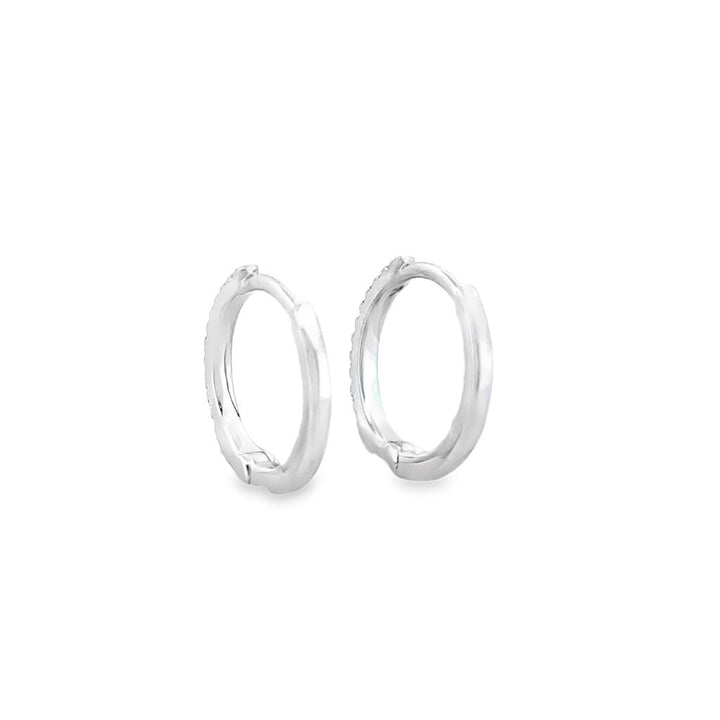 0.09 CTW Round Diamond 14K White Gold 12mm Earrings