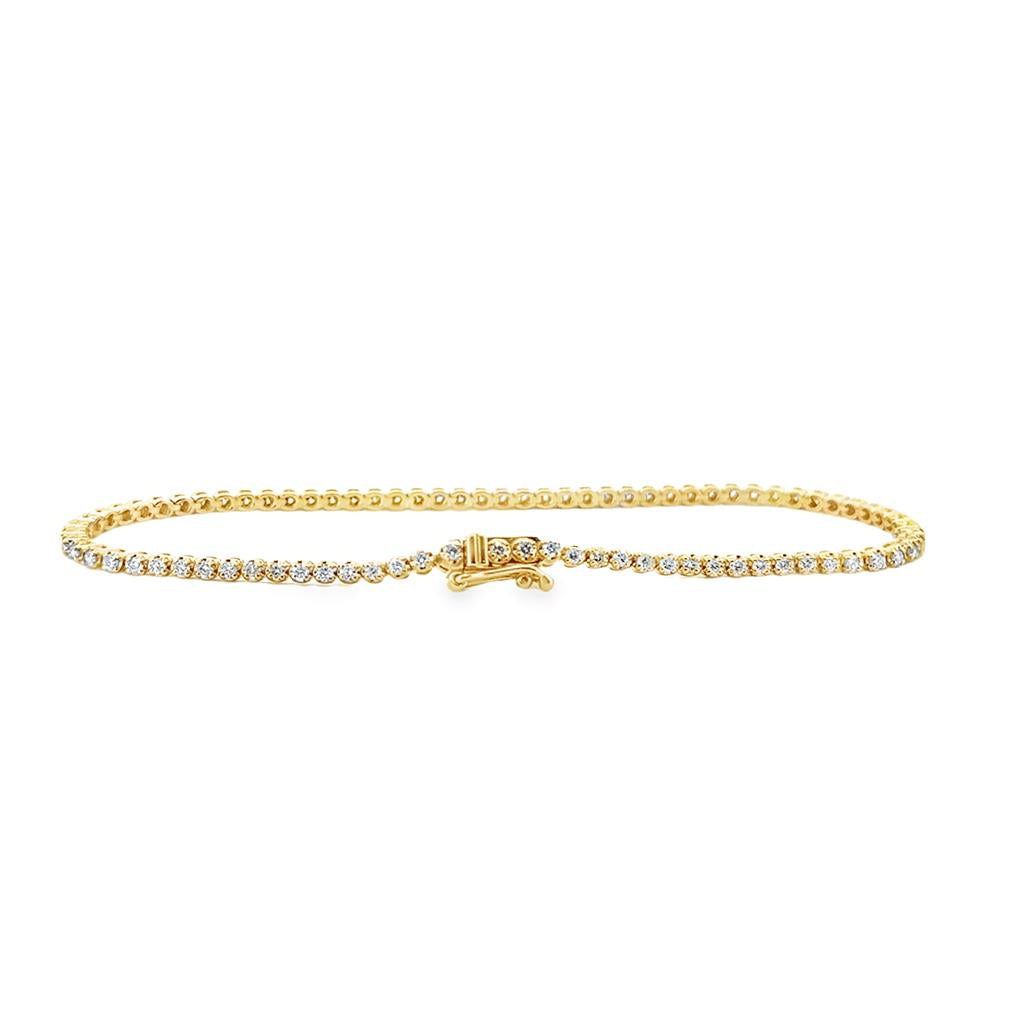 14K Yellow Gold 1.15 CTW Diamond Tennis Bracelet