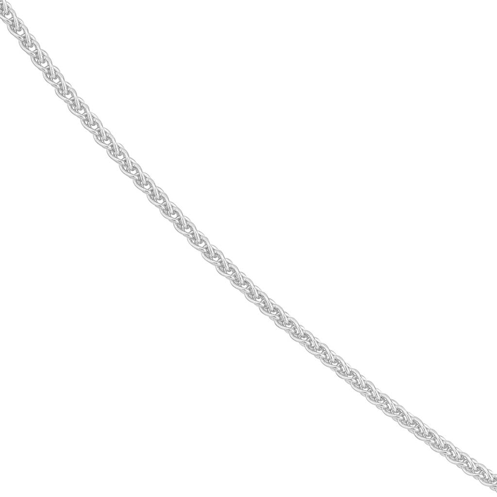 14K White Gold 1.25mm Wheat Chain Necklace