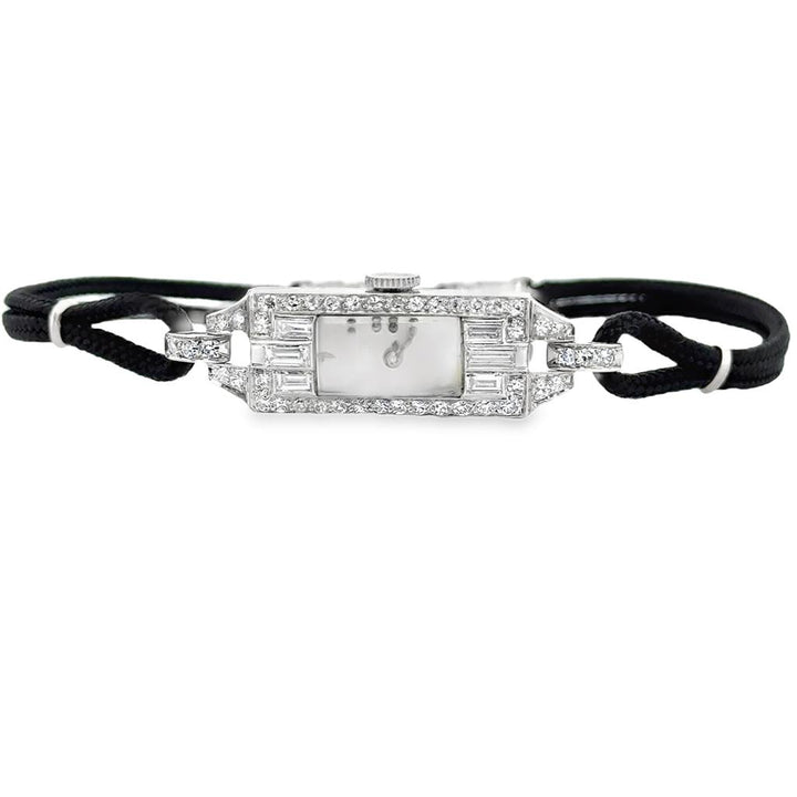 Platinum Art Deco Geneva Ladies Watch