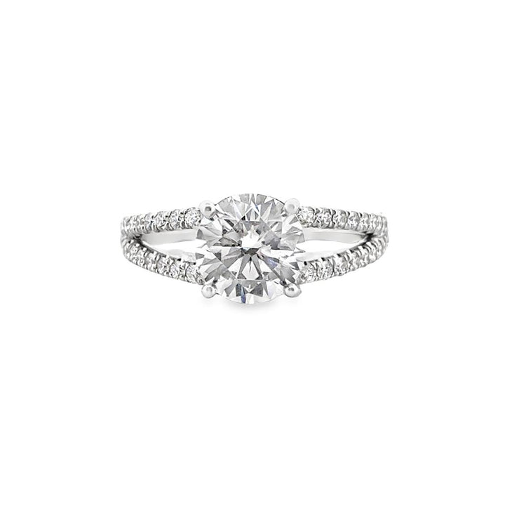 0.33 CTW Round Brilliant Diamond Semi-Mount Split Shank Pavé Ring