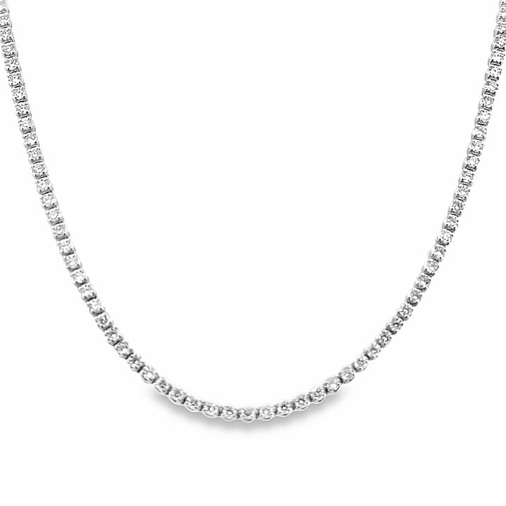 4.06 CTW Round Brilliant Diamond 14K White Gold Tennis Necklace