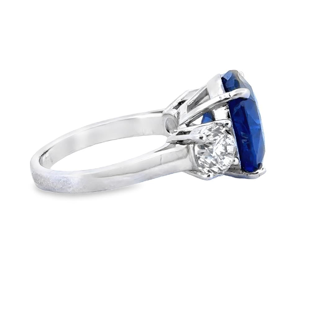 9.84 CT Round Sapphire Ring with 1.85 CTW Diamonds in Platinum