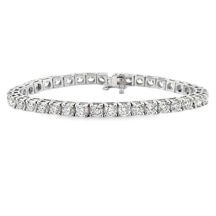 12.31 CTW Diamond Tennis Bracelet 14K White Gold – VS Clarity, F Color, 7"