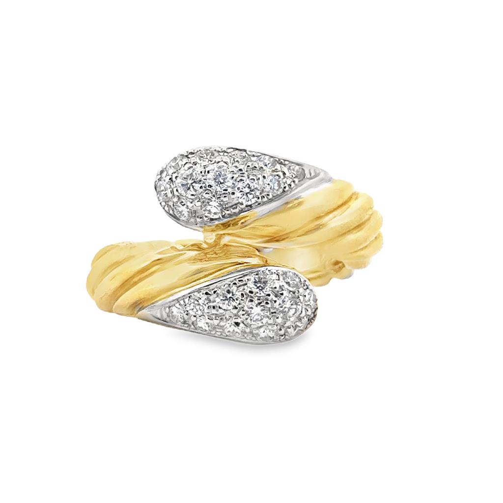 Sal Praschnik 0.66 CTW Round Diamonds 18K Yellow Gold Hinged Ring