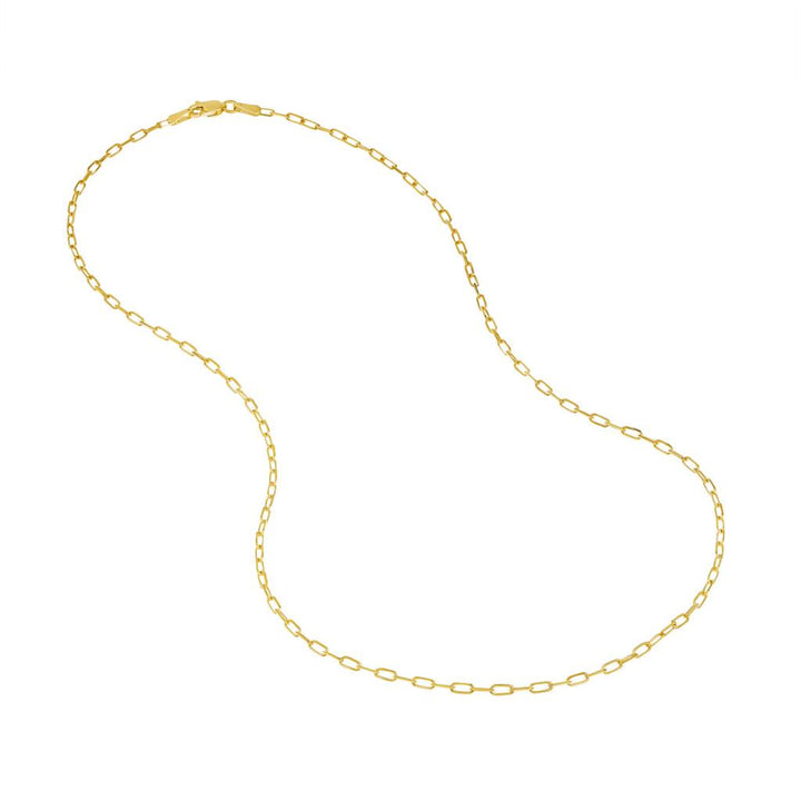 14K Yellow Gold 1.95mm Diamond-Cut Paper Clip Chain Necklace