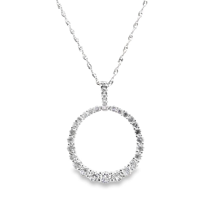 0.81 CTW Round Diamond Pendant in 14K White Gold