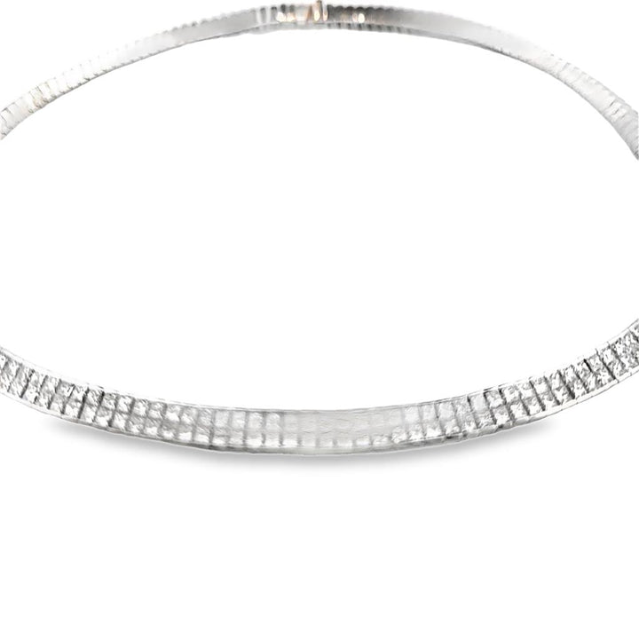 13.14 CTW Princess Cut Channel Set Choker Necklace 18K White Gold