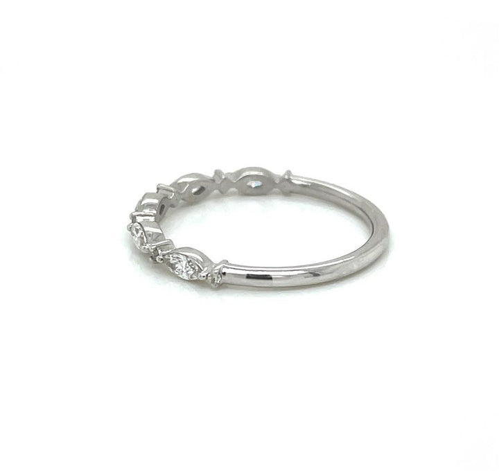 0.41 CTW Marquise and Round Diamond 14K White Gold Band