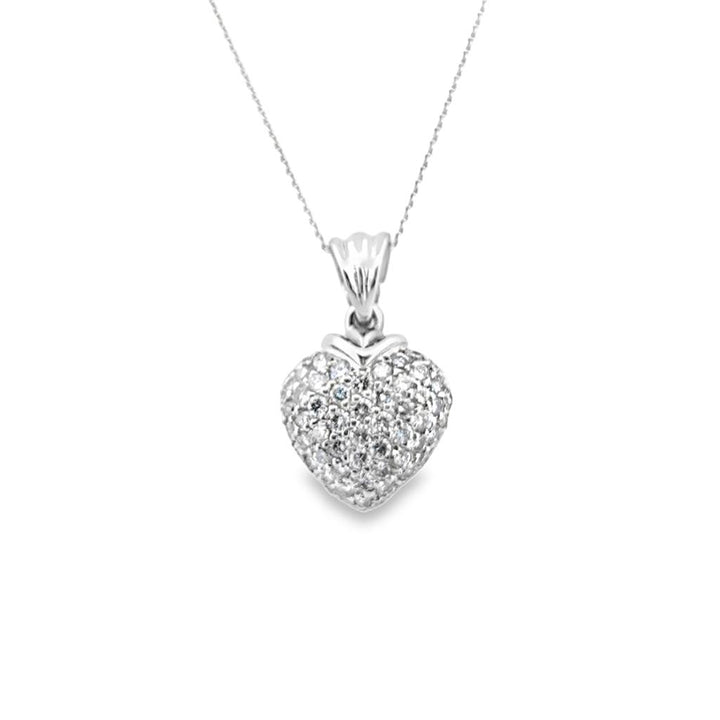 18K White Gold Pendant with 1.35 CTW Diamonds on an 18" White Gold Chain