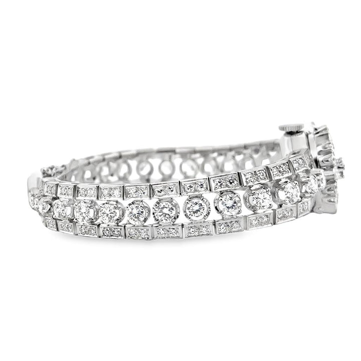 7.71 CTW Diamond Rolex Bracelet in 18K White Gold, 6.5" Long